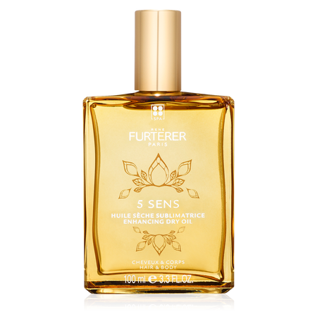 Rene Furterer 5 Sens Enhancing Dry Oil – Hydrating Blend of Safflower, Sweet Almond, Avocado, Castor & Jojoba Oils for Soft Hair & Skin